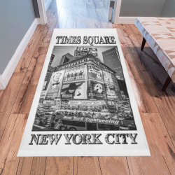 Times Square II poster (B&W vertical) Area Rug 7'x3'3''