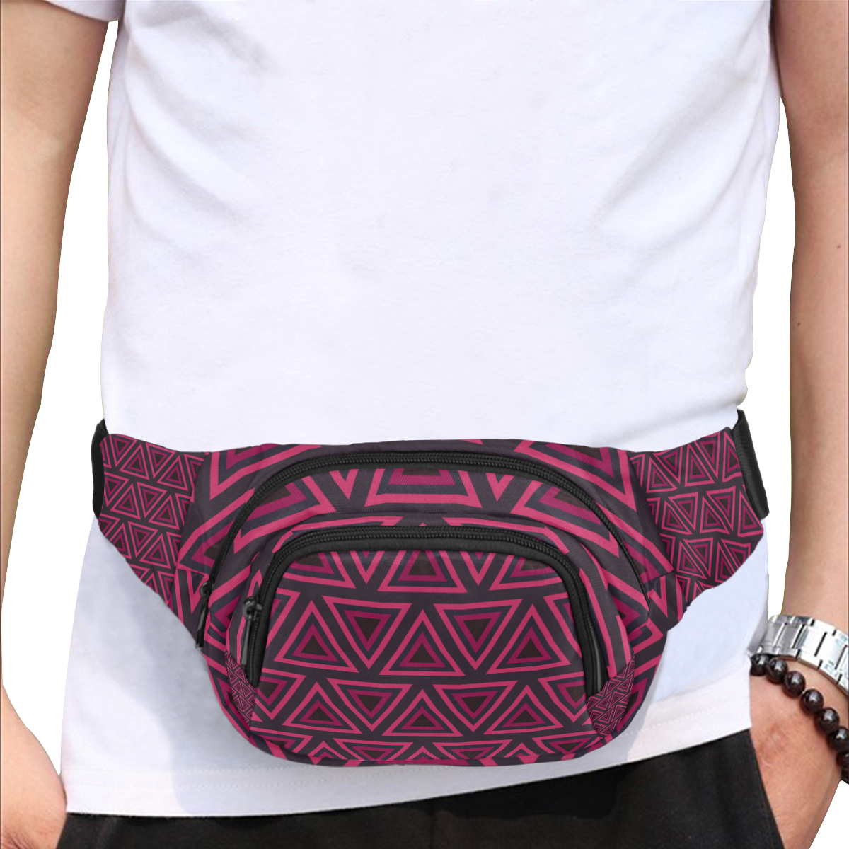 Tribal Ethnic Triangles Fanny Pack/Small (Model 1677)
