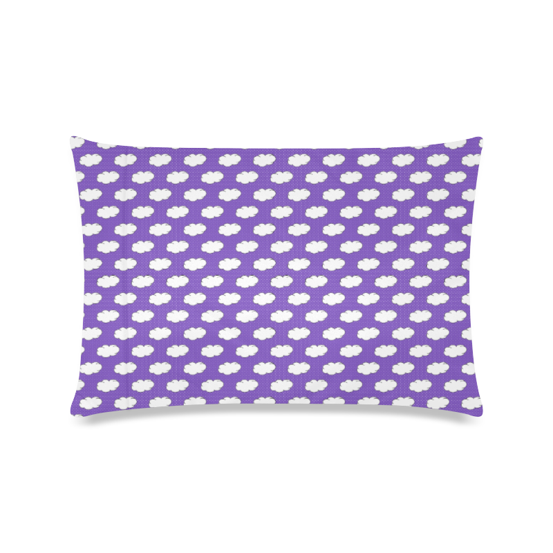 Clouds with Polka Dots on Purple Custom Zippered Pillow Case 16"x24"(Twin Sides)