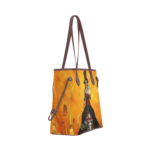 Fantasy women with carousel Clover Canvas Tote Bag (Model 1661)
