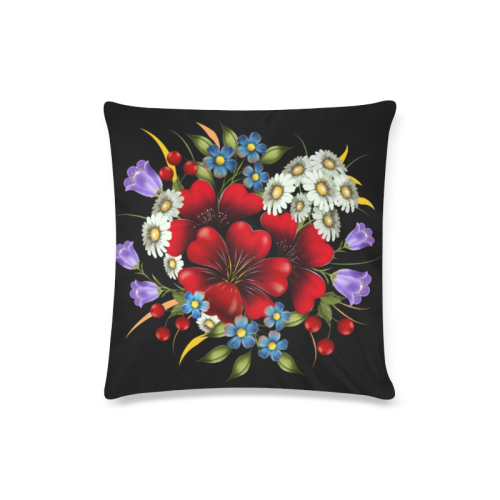 Bouquet Of Flowers Custom Zippered Pillow Case 16"x16"(Twin Sides)