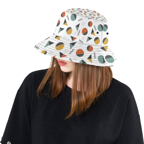 Geo Cutting Shapes All Over Print Bucket Hat