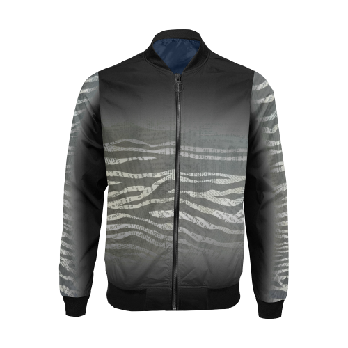 Gradient Zebra All Over Print Bomber Jacket for Men (Model H19)