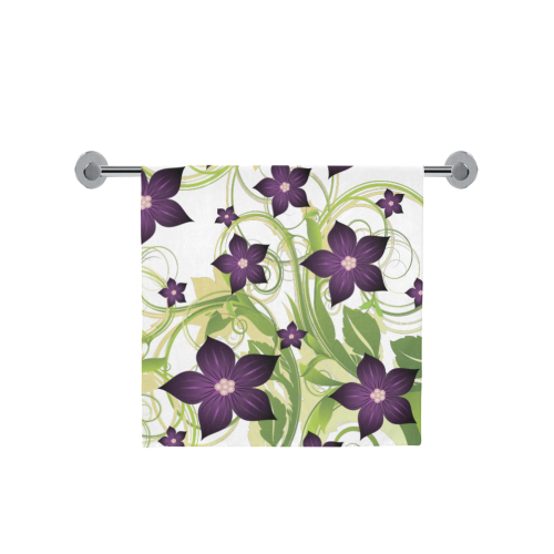 Purple Floral Garden Bath Towel 30"x56"