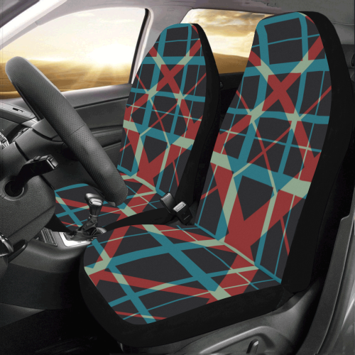 Classic style plaid pattern design Car Seat Covers (Set of 2)