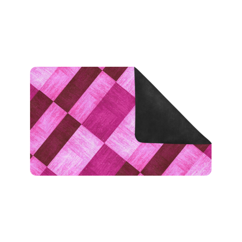 Textured Pink Pattern Doormat 30"x18" (Black Base)