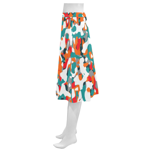 POP ART CAMOUFLAGE 1 Mnemosyne Women's Crepe Skirt (Model D16)