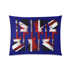 Union Jack British UK Flag Guitars Blue Custom Zippered Pillow Case 20"x26"(Twin Sides)