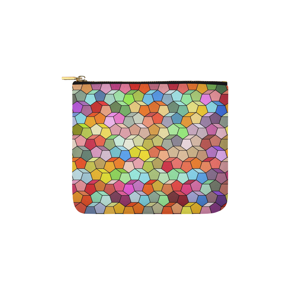 Colorful Polygon Pattern Pouch Carry-All Pouch 6''x5''