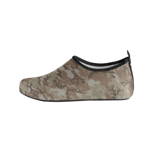Woodland Desert Brown Camouflage Kids' Slip-On Water Shoes (Model 056)