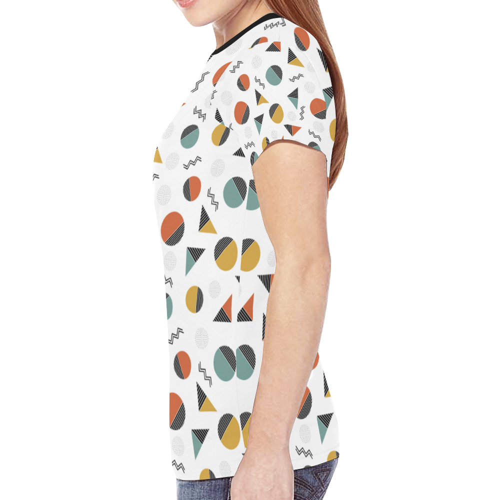 Geo Cutting Shapes New All Over Print T-shirt for Women (Model T45)