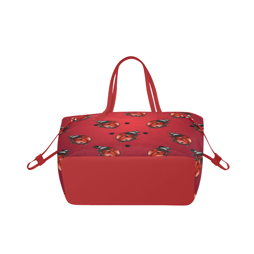Red Ladybugs Clover Canvas Tote Bag (Model 1661)