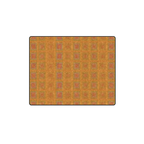 Copper reddish multicolored multiple squares Blanket 40"x50"