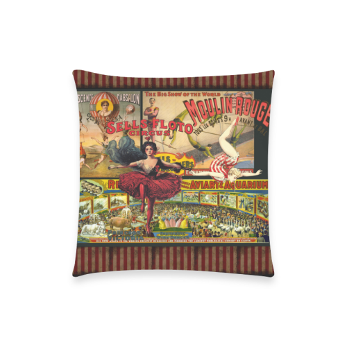 The Circus is in Town Custom  Pillow Case 18"x18" (one side) No Zipper