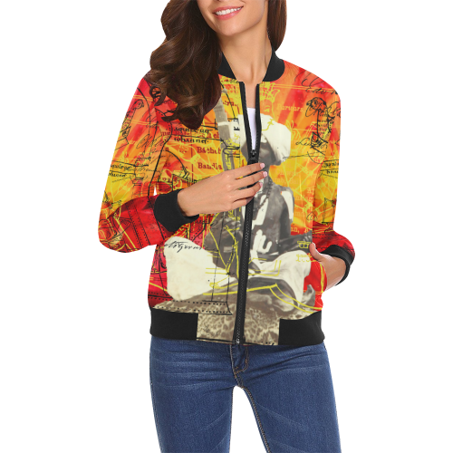 THE SITAR PLAYER All Over Print Bomber Jacket for Women (Model H19)