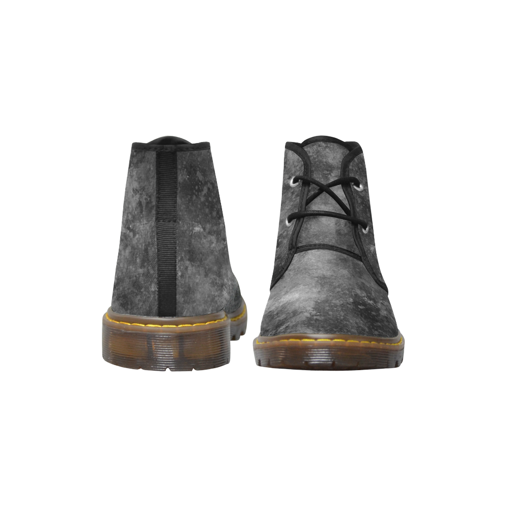 Black Grunge Men's Canvas Chukka Boots (Model 2402-1)