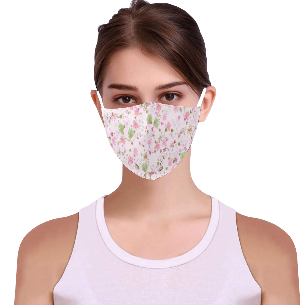 flowers-9 3D Mouth Mask with Drawstring (2 Filters Included) (Model M04) (Non-medical Products)