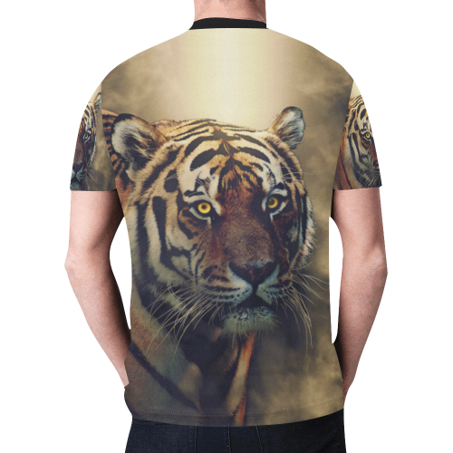 Tiger Tiger Eyes Burning Bright New All Over Print T-shirt for Men (Model T45)