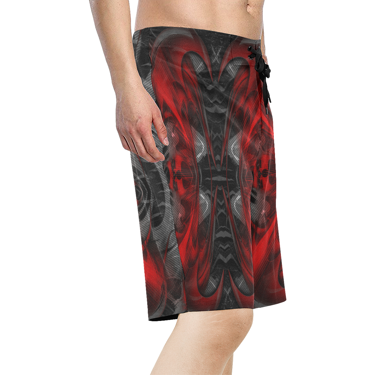 xxsml Red Rave Crew Men's All Over Print Board Shorts (Model L16)