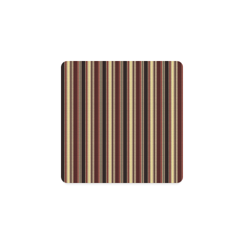 Dark textured stripes Square Coaster