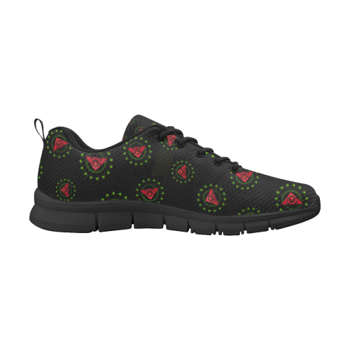 The Lowest of Low Skull Roses Women's Breathable Running Shoes (Model 055)