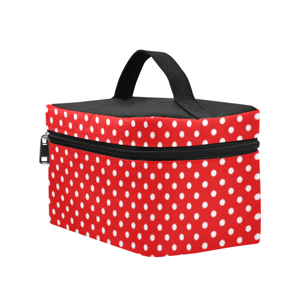 Red polka dots Cosmetic Bag/Large (Model 1658)