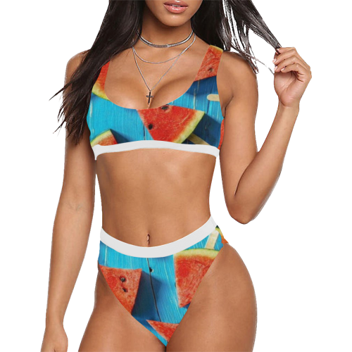 Mellon pops Sport Top & High-Waisted Bikini Swimsuit (Model S07)