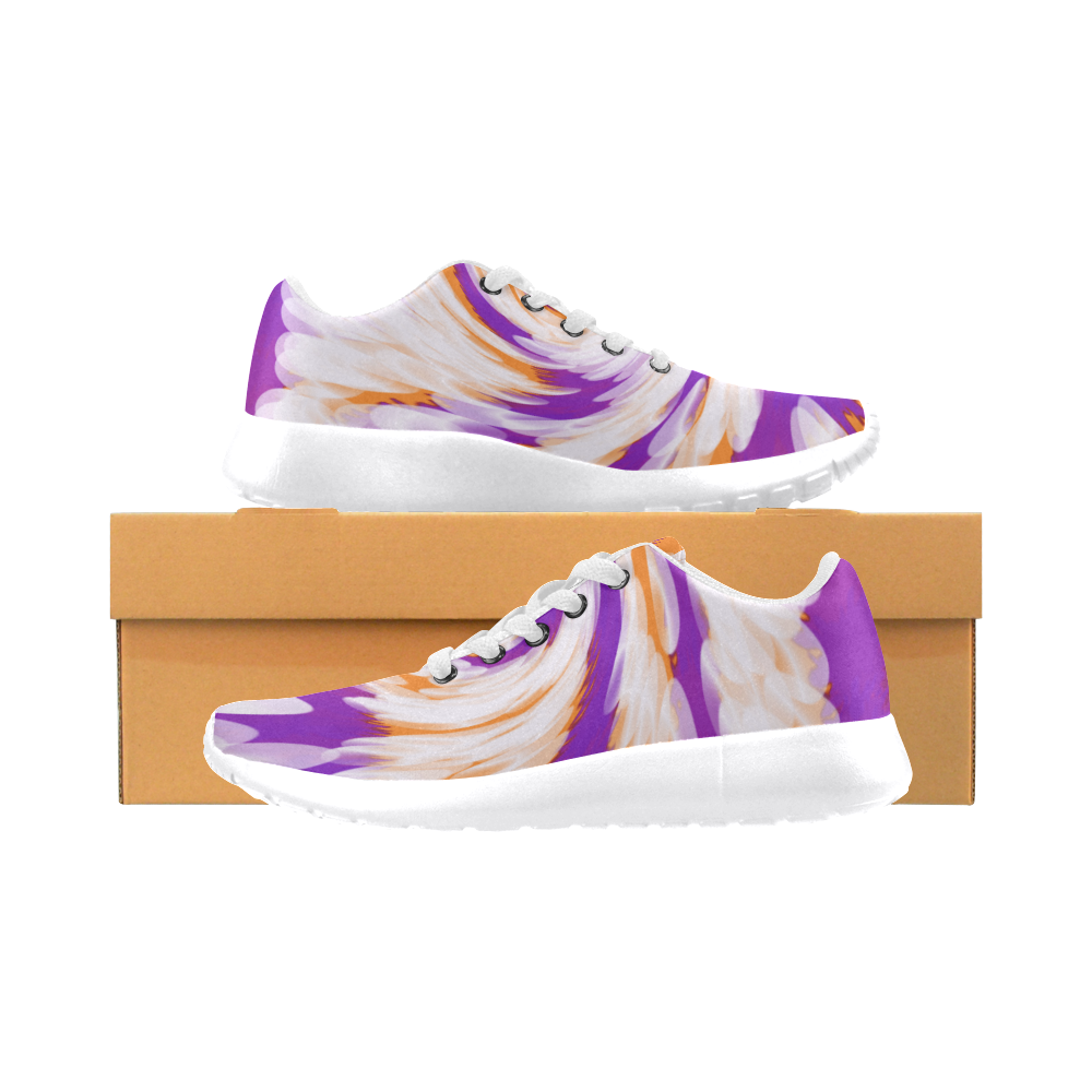 Purple Orange Tie Dye Swirl Abstract Men’s Running Shoes (Model 020)