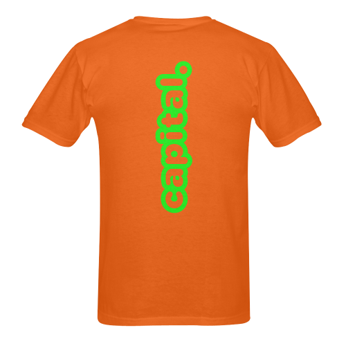 Orange Face-Logo Tee Men's T-Shirt in USA Size (Two Sides Printing)