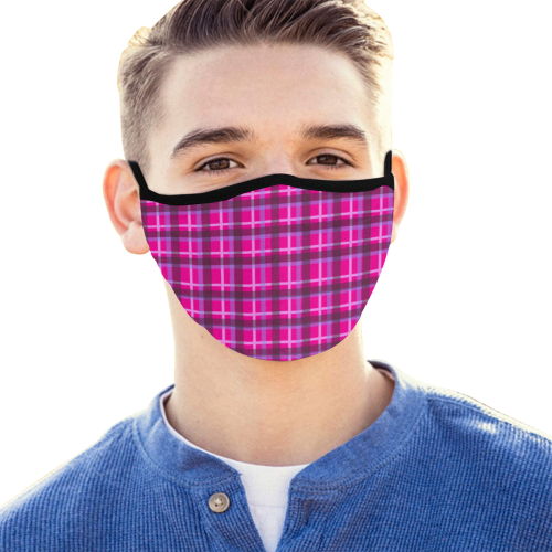 pink tartam plaid  4k Mouth Mask