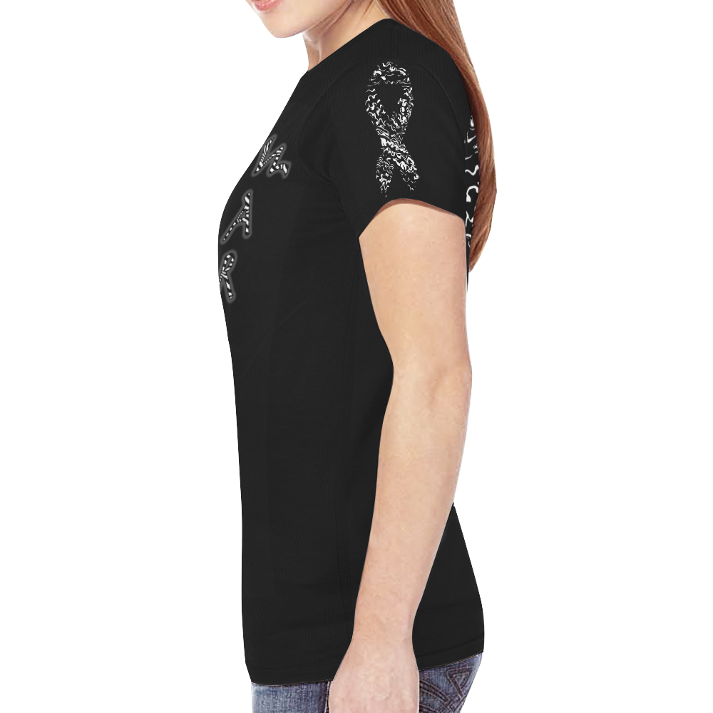 womens_Black and white 2 New All Over Print T-shirt for Women (Model T45)