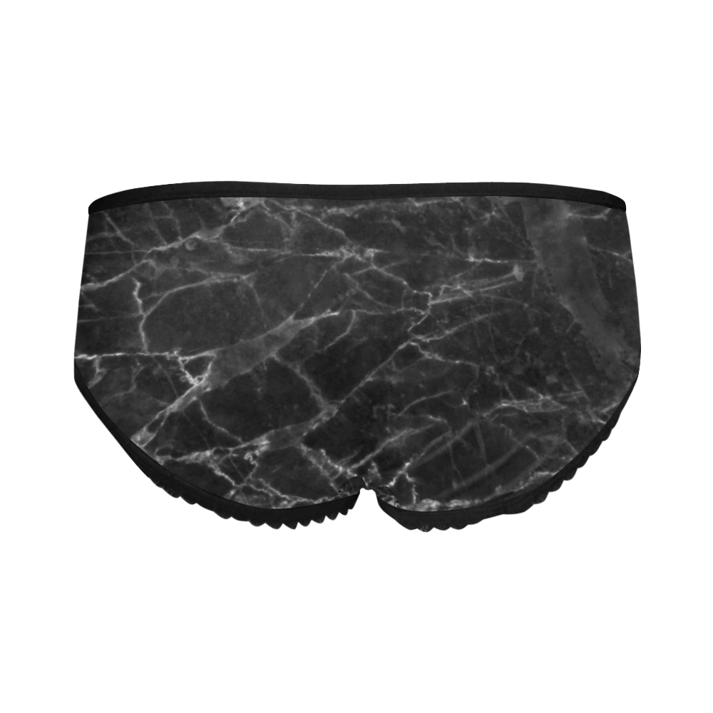 Marble Black Pattern Women's All Over Print Classic Briefs (Model L13)