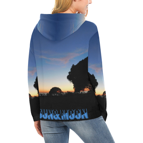 Sun&Moon Night's Edge Hoodie All Over Print Hoodie for Women (USA Size) (Model H13)