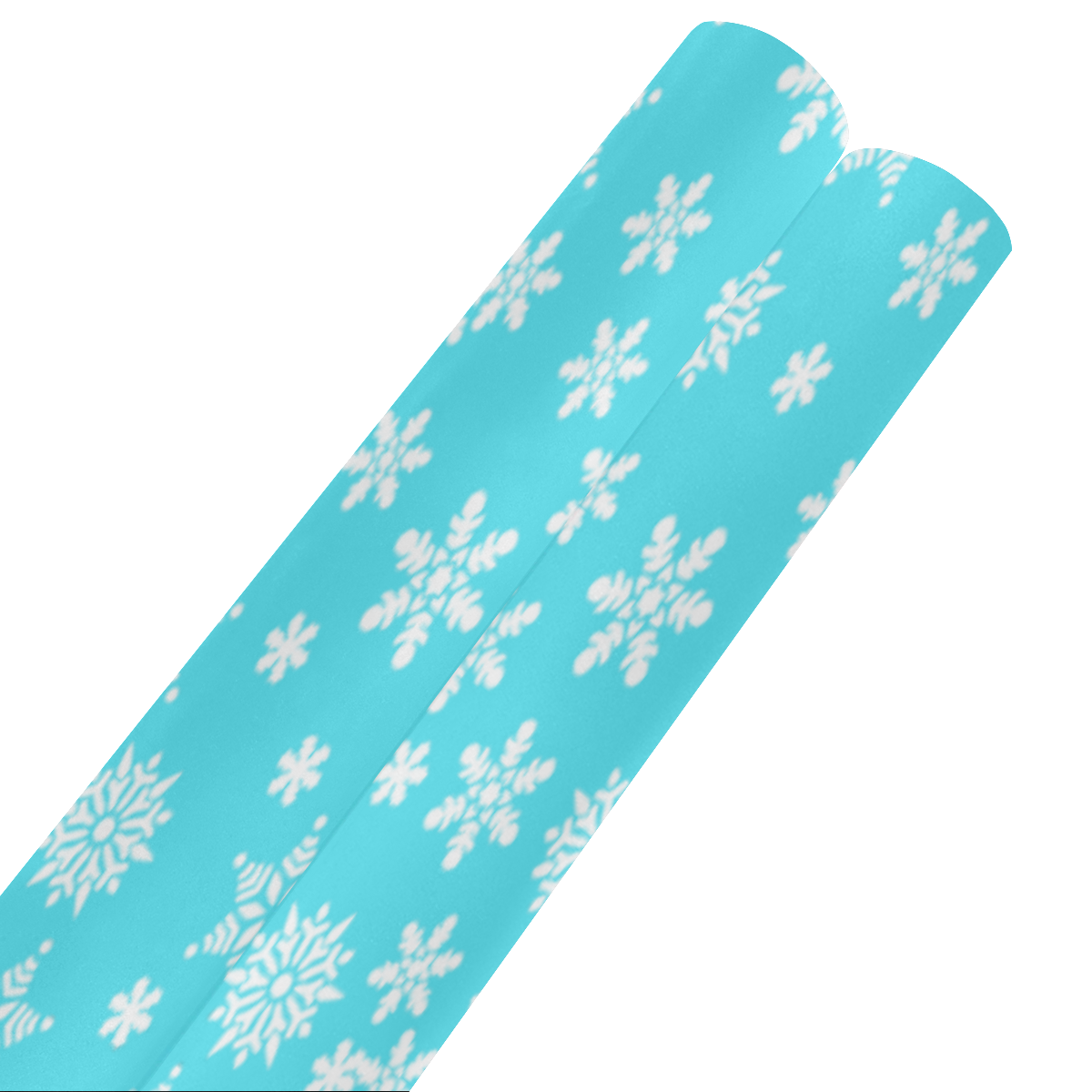 Christmas White Snowflakes on Turquoise Gift Wrapping Paper 58"x 23" (2 Rolls)