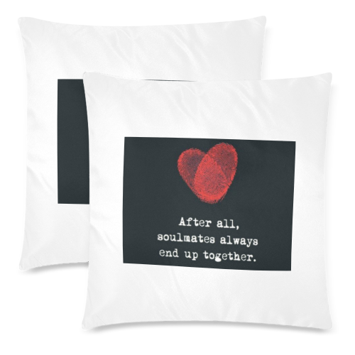soulmate1 Custom Zippered Pillow Cases 18"x 18" (Twin Sides) (Set of 2)