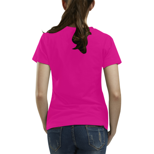 T-Shirt for Women(Pink and White) All Over Print T-Shirt for Women (USA Size) (Model T40)