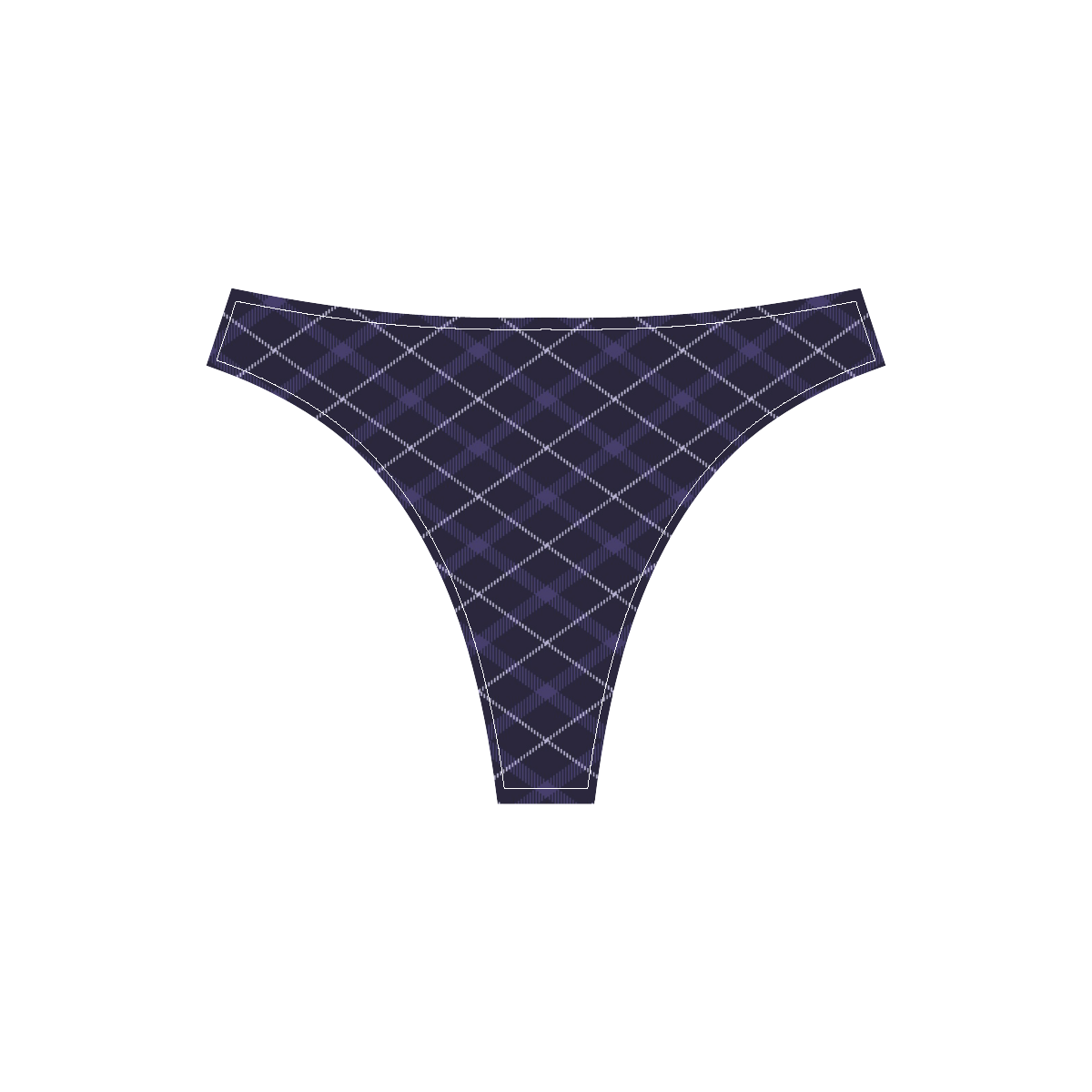 royal blue diagonal plaid Sport Top & High-Waisted Bikini Swimsuit (Model S07)