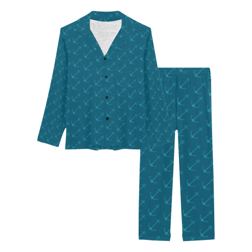 Anchors Pattern Women's Long Pajama Set