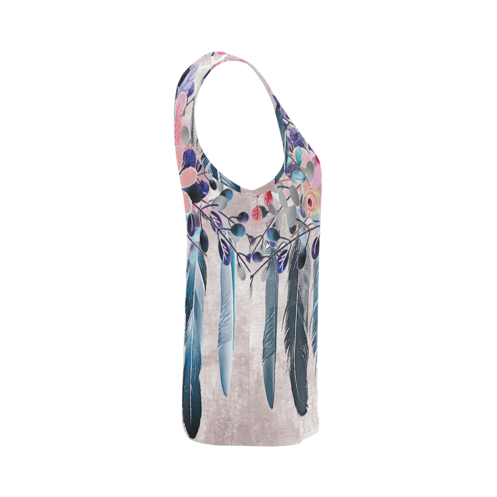 pink dreamcatcher floral All Over Print Tank Top for Women (Model T43)
