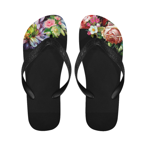 Flowery Toes Flip Flops for Men/Women (Model 040)