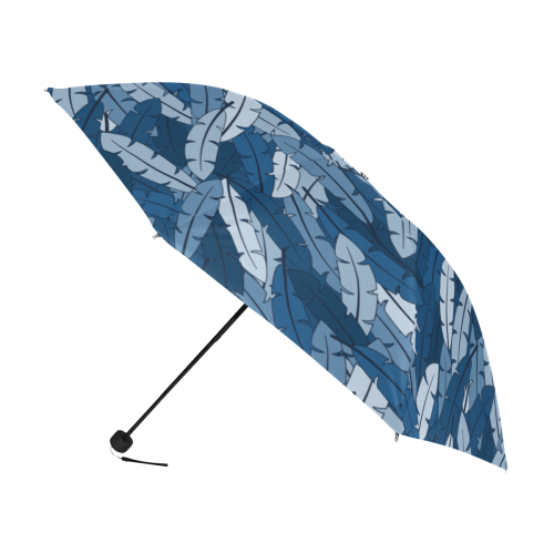 Classic Blue Umbrella overlapped feathers Anti-UV Foldable Umbrella (U08)