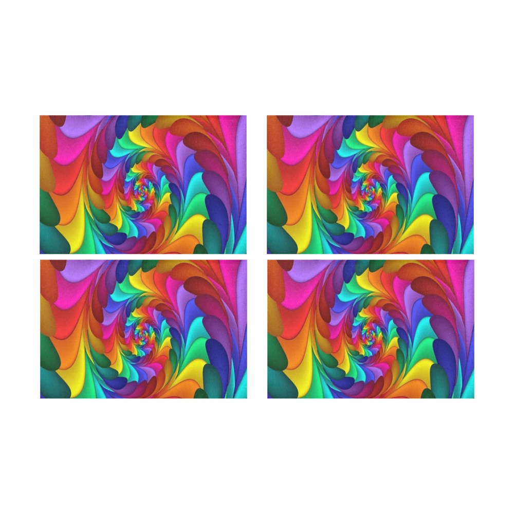 RAINBOW CANDY SWIRL Placemat 12’’ x 18’’ (Four Pieces)
