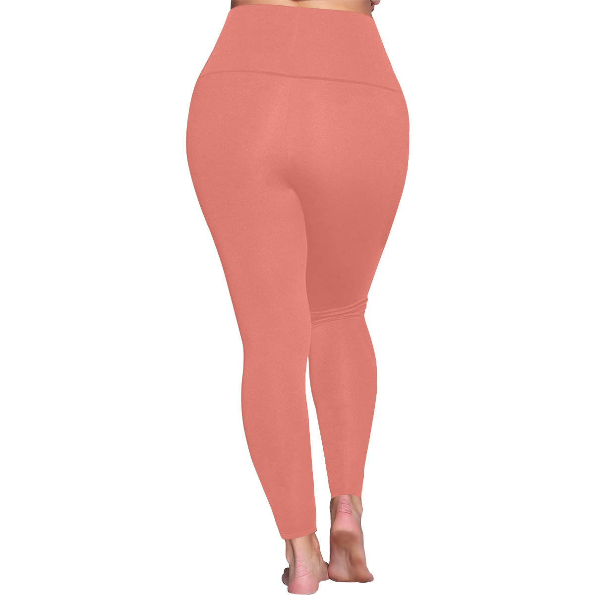 color tea rose Women's Plus Size High Waist Leggings (Model L44)