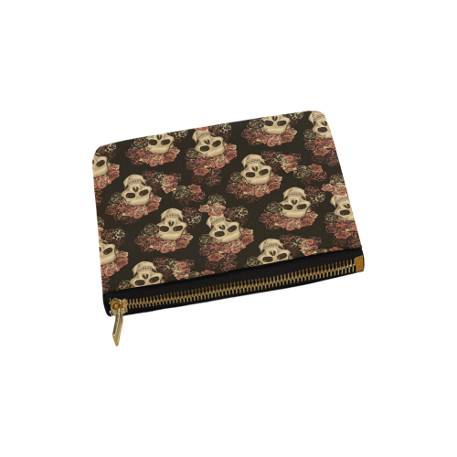 Skull and Rose Pattern Carry-All Pouch 6''x5''