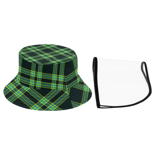 stripes sea green Men's Bucket Hat (Detachable Face Shield)