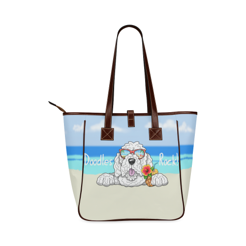 White Labradoodle Beach Days Classic Tote Bag (Model 1644)