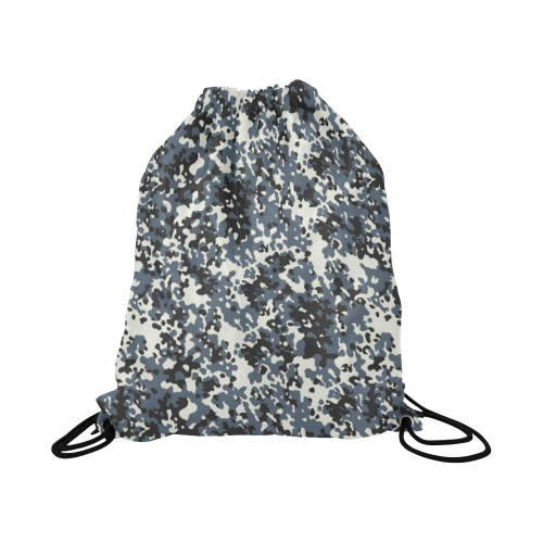 Urban City Black/Gray Digital Camouflage Large Drawstring Bag Model 1604 (Twin Sides)  16.5"(W) * 19.3"(H)
