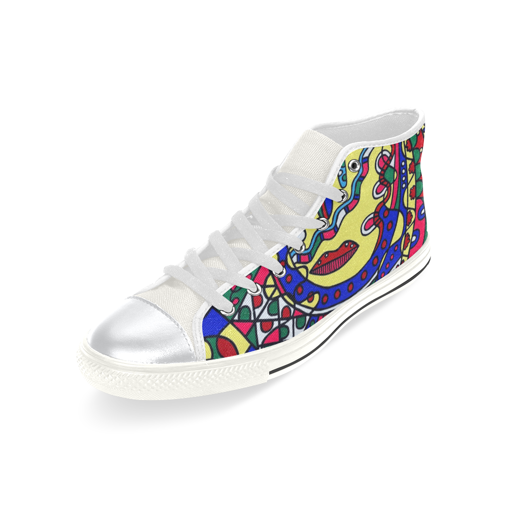 Whimsical High Top Canvas Shoes for Kid (Model 017)