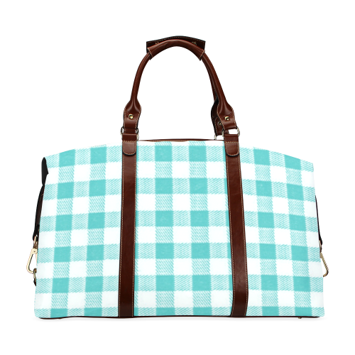 Teal Picnic Plaid Classic Travel Bag (Model 1643) Remake