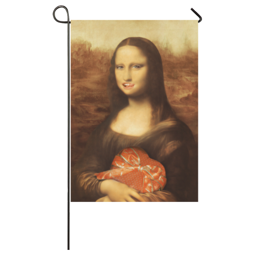 Mona Lisa Valentine's Day Garden Flag 28''x40'' （Without Flagpole）